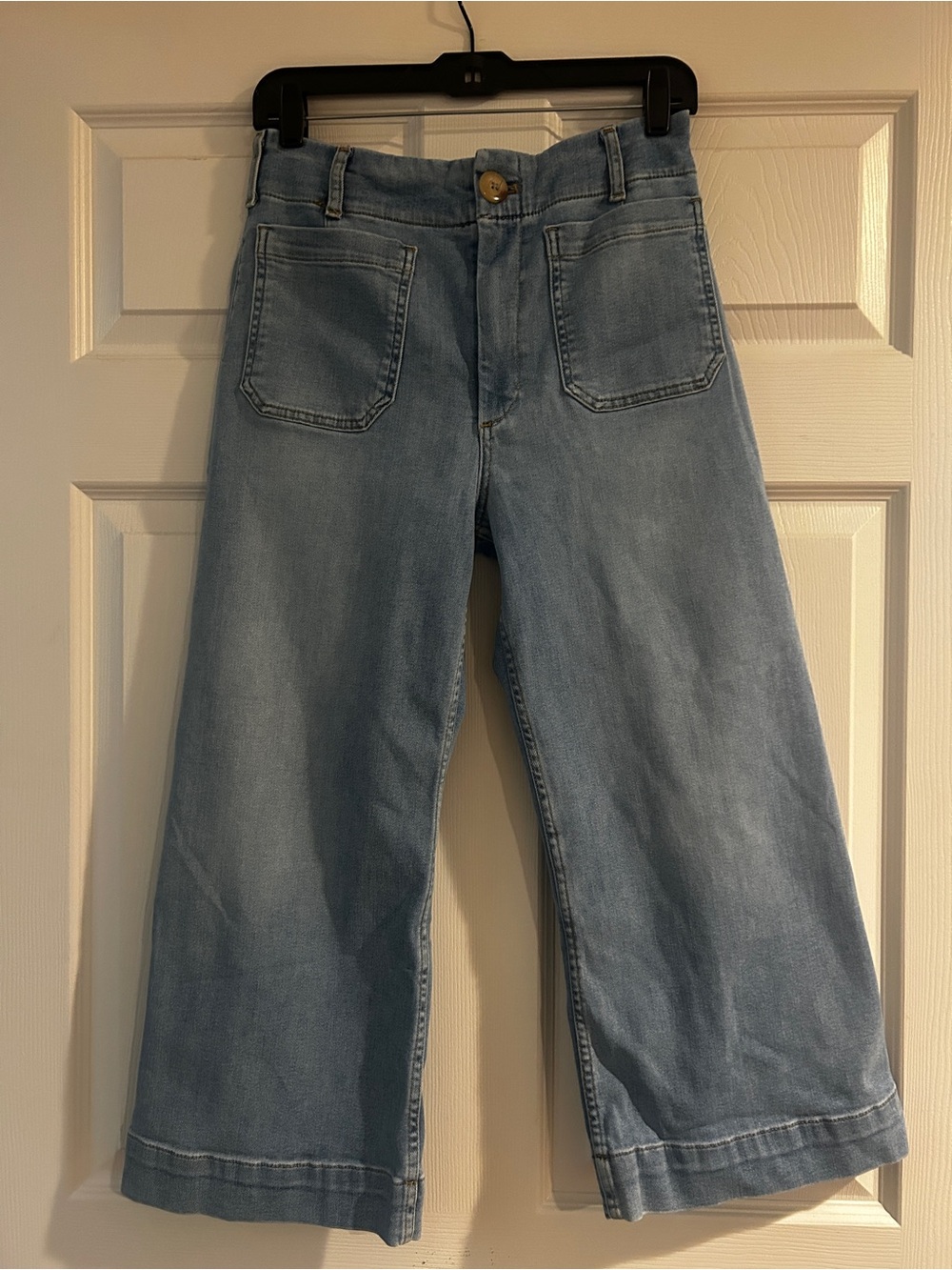 Anthropologie Maeve Light Blue Wide-Leg Crop Jeans
